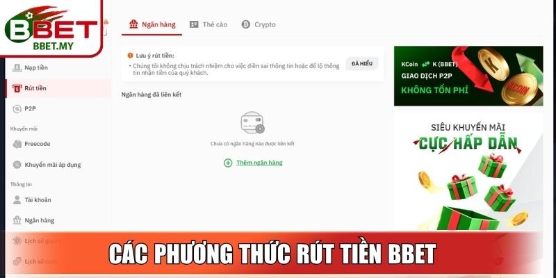 Rút tiền BBet
